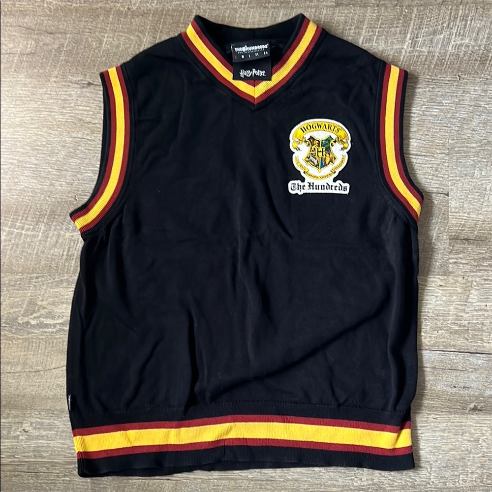 The Hundreds x Harry Potter Hogwarts Sweater Vest Black V-Neck Vest Size Small